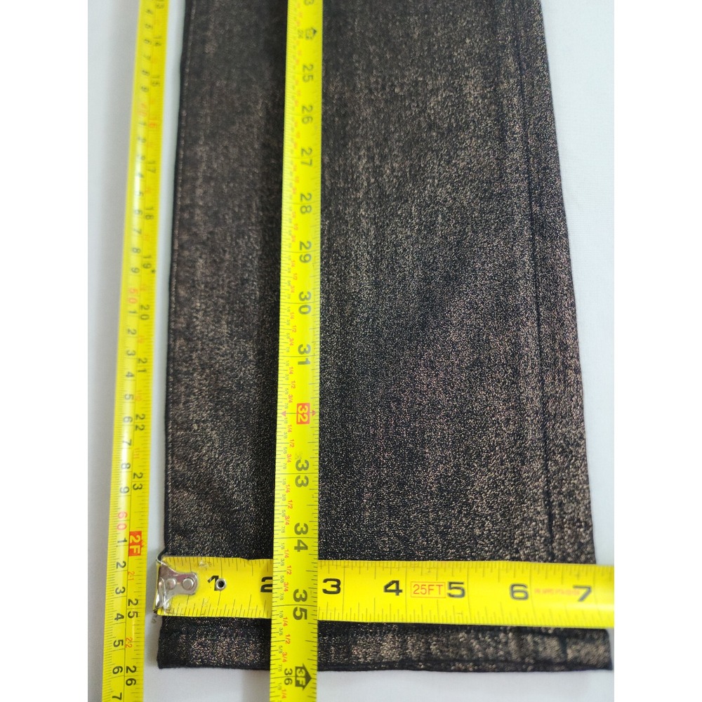 Express Jeans Womens 0 Straight Super High Rise Polished Bronze Metallic New - Picture 4 of 12